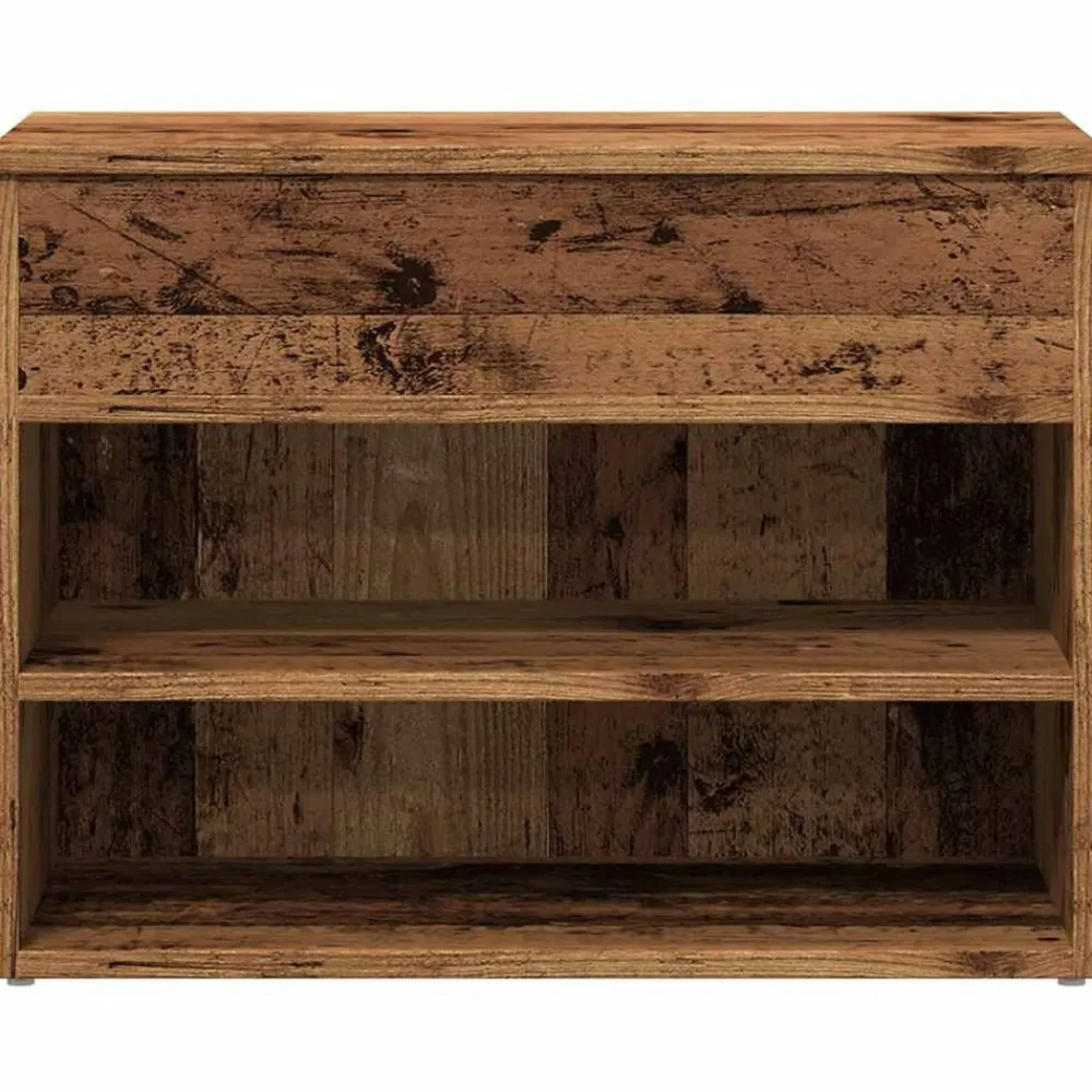 vidaXL Productos Del Hogar-Zapatero madera ingeniería madera envejecida 60x30x45 cm