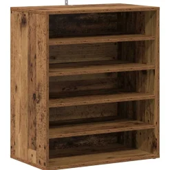 vidaXL Zapatero madera ingeniería madera envejecida 60x35x70 cm Madera antigua Outlet