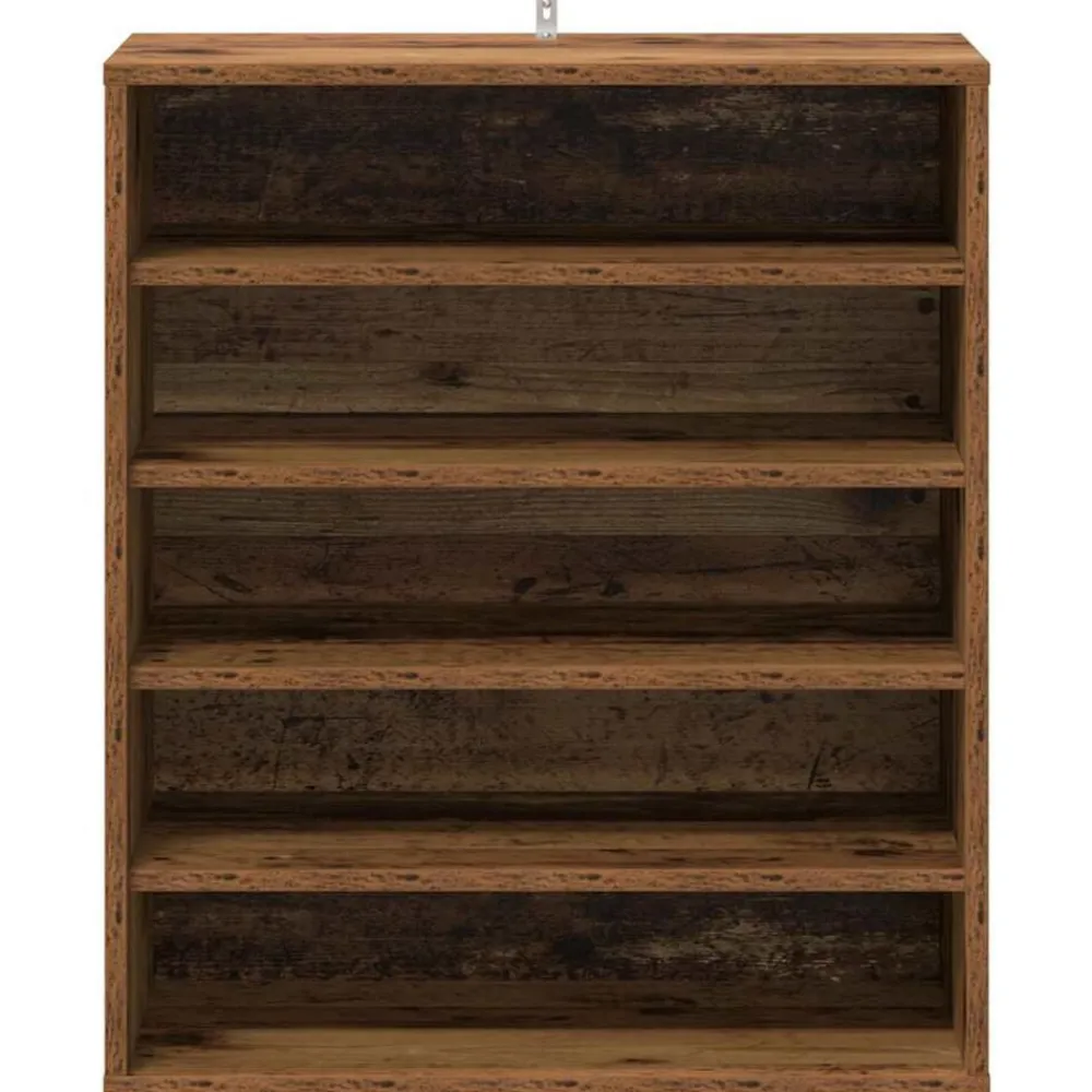 vidaXL Zapatero madera ingeniería madera envejecida 60x35x70 cm Madera antigua Outlet