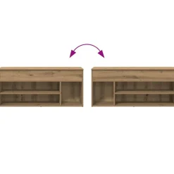 vidaXL Zapatero madera ingeniería 102x30,5x45 cm Roble artisan Discount