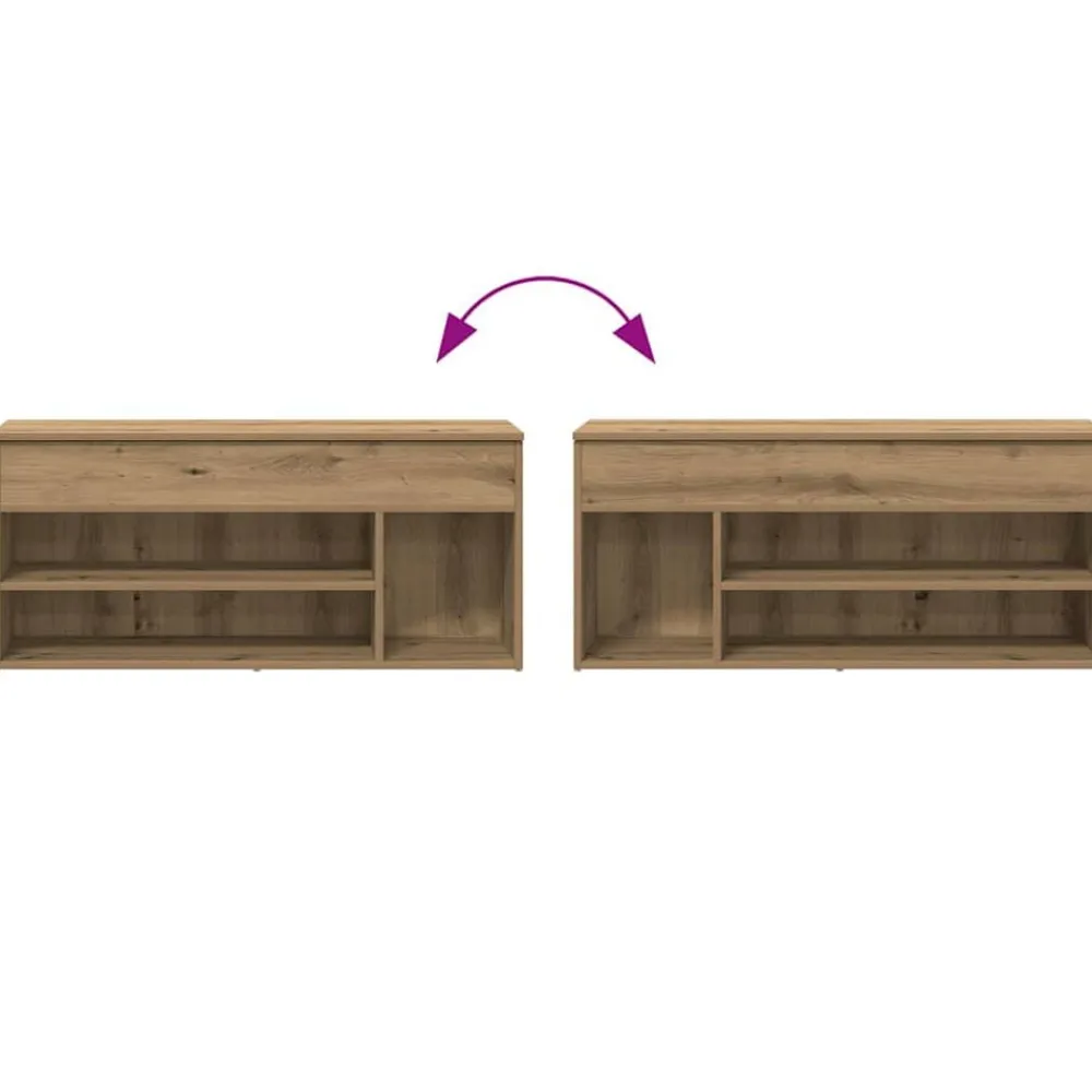 vidaXL Zapatero madera ingeniería 102x30,5x45 cm Roble artisan Discount