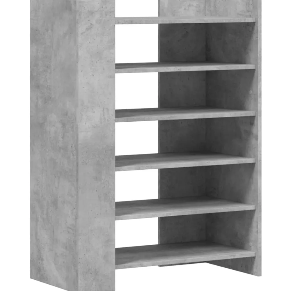 vidaXL Productos Del Hogar-Zapatero madera ingeniería gris hormigón 74,5x37,5x100cm