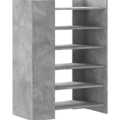 vidaXL Productos Del Hogar-Zapatero madera ingeniería gris hormigón 74,5x37,5x100cm