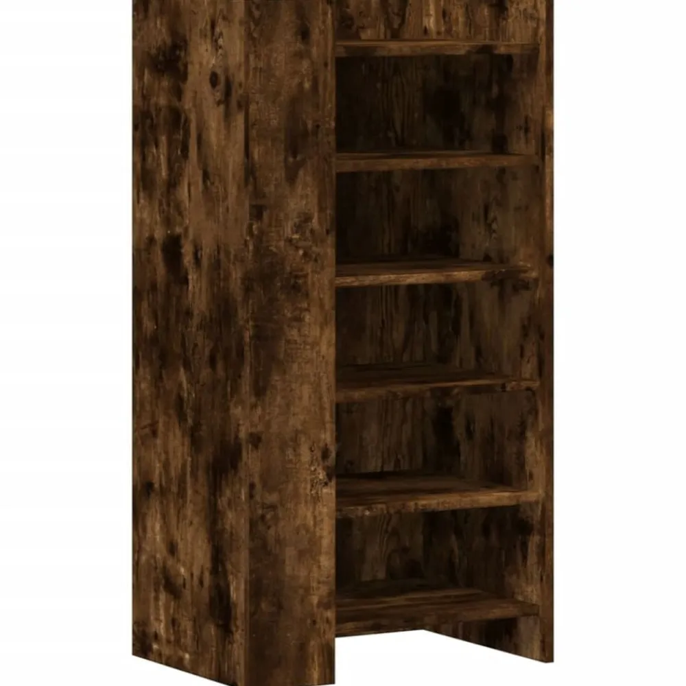 vidaXL Zapatero madera ingeniería roble ahumado 52x37,5x100 cm