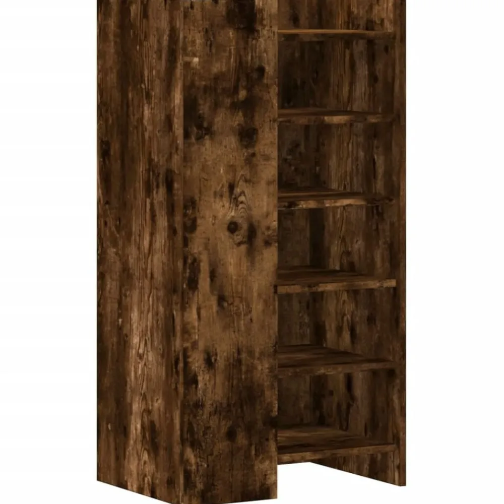 vidaXL Zapatero madera ingeniería roble ahumado 52x37,5x100 cm