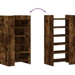 vidaXL Zapatero madera ingeniería roble ahumado 52x37,5x100 cm