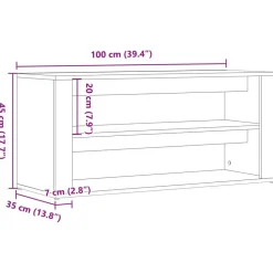 vidaXL Productos Del Hogar-Zapatero madera ingeniería madera envejecida 100x35x45 cm