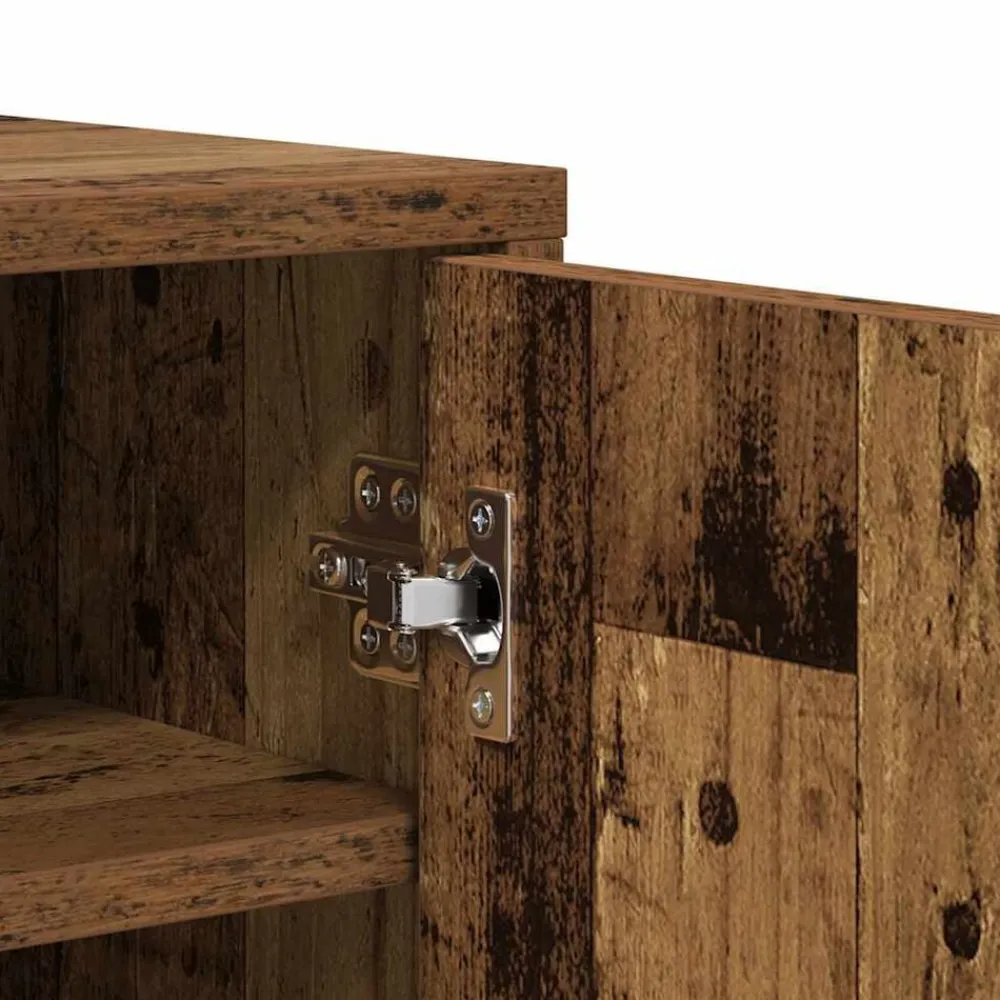 vidaXL Zapatero madera ingeniería madera envejecida 60x35x70 cm Madera antigua