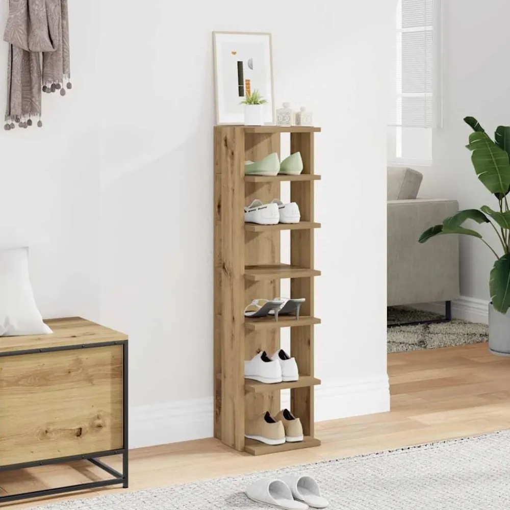vidaXL Productos Del Hogar-Zapatero madera ingeniería 28x27x102 cm