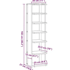 vidaXL Productos Del Hogar-Zapatero madera ingeniería 28x27x102 cm