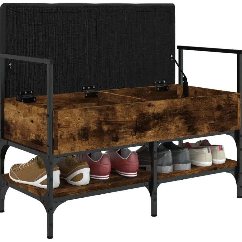 vidaXL Bancos-Zapatero madera ingeniería 85,5x42x57,5 cm