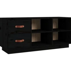 vidaXL Zapatero madera maciza de pino 100x34x45 cm Negro Online