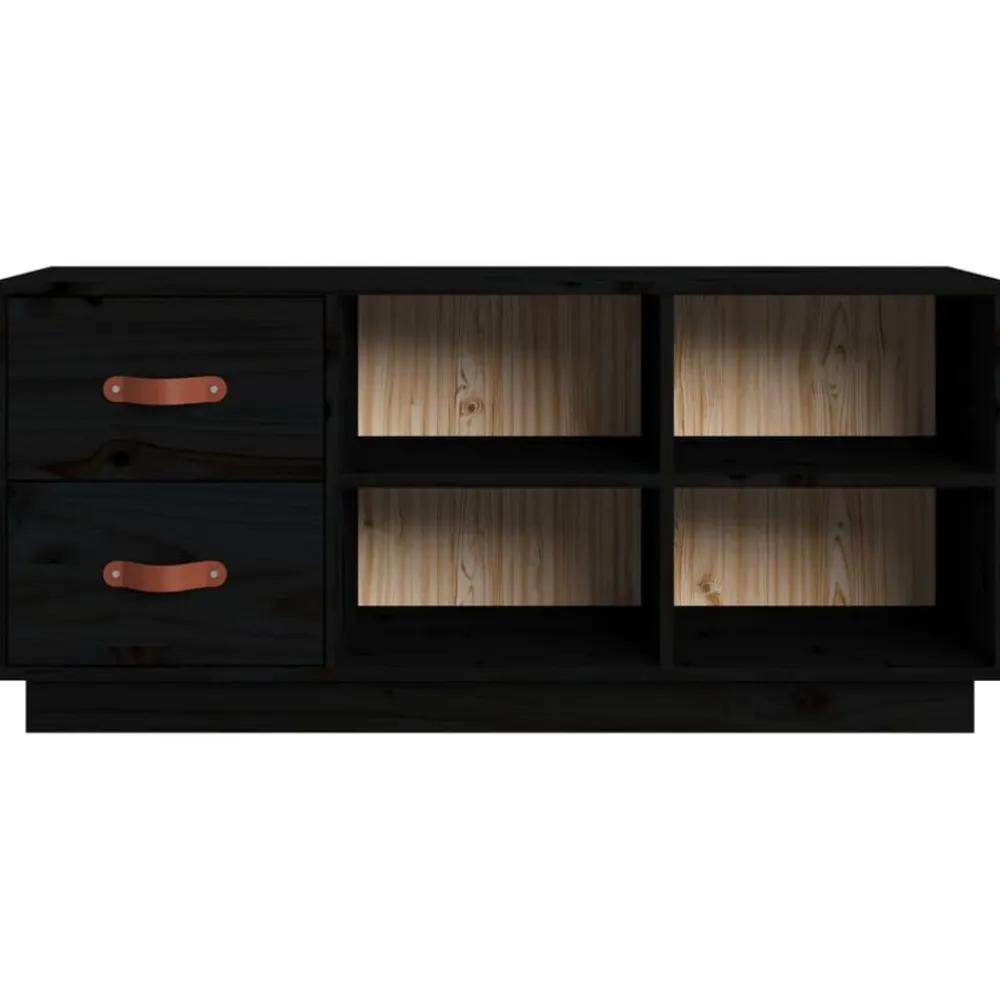 vidaXL Zapatero madera maciza de pino 100x34x45 cm Negro Online