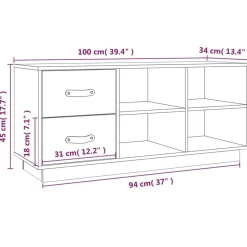 vidaXL Productos Del Hogar-Zapatero madera maciza de pino marrón miel 100x34x45 cm