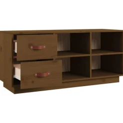 vidaXL Productos Del Hogar-Zapatero madera maciza de pino marrón miel 100x34x45 cm