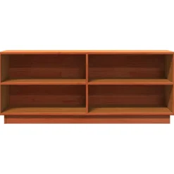 vidaXL Zapatero madera maciza de pino marrón cera 110x34x45 cm Marrón cera Online