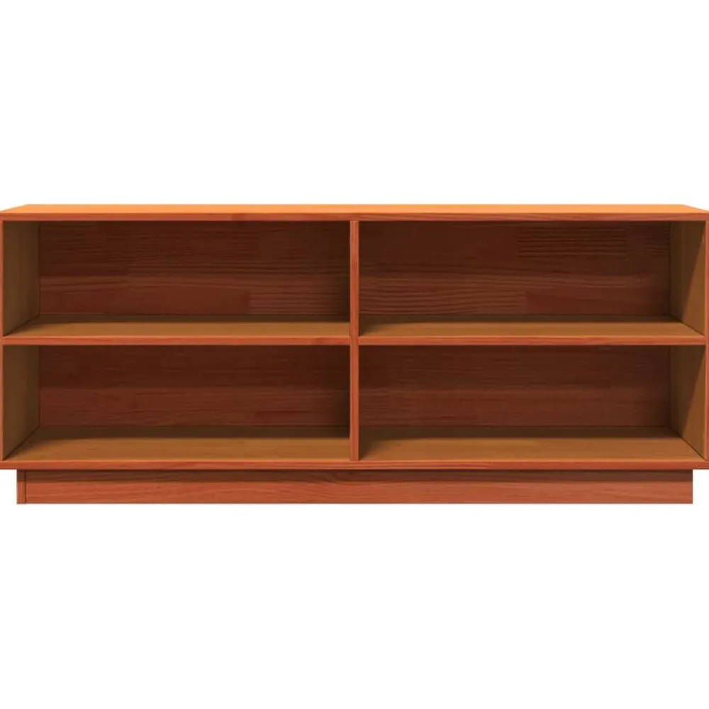 vidaXL Zapatero madera maciza de pino marrón cera 110x34x45 cm Marrón cera Online