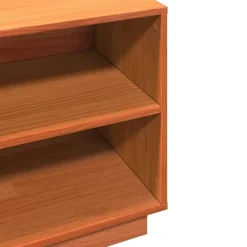 vidaXL Zapatero madera maciza de pino marrón cera 110x34x45 cm Marrón cera Online