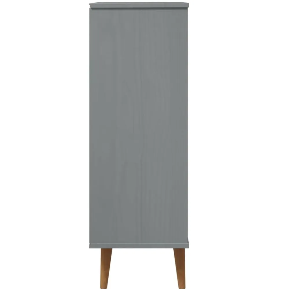 vidaXL Zapatero MOLDE madera maciza de pino 59,5x35x103 cm Gris Best