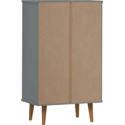 vidaXL Zapatero MOLDE madera maciza de pino 59,5x35x103 cm Gris Best