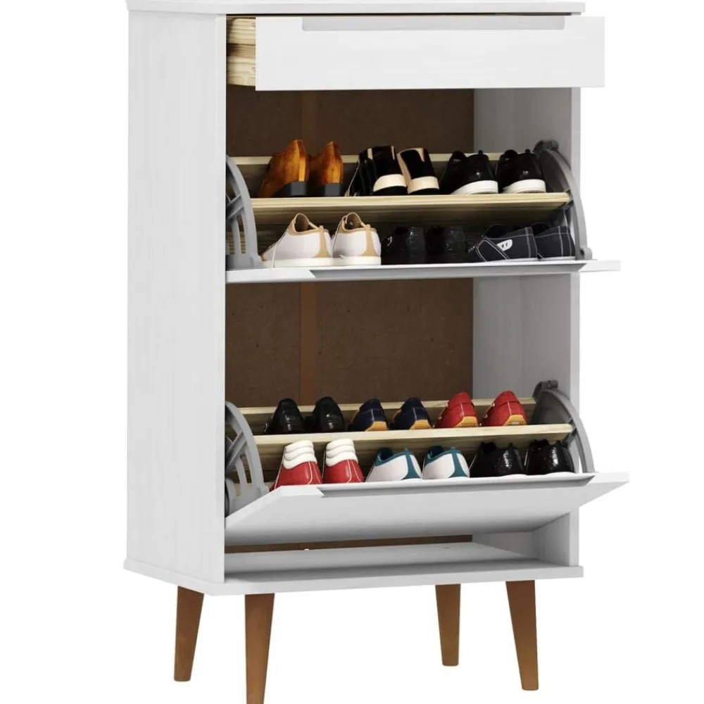 vidaXL Productos Del Hogar-Zapatero MOLDE madera maciza de pino 59,5x35x103 cm