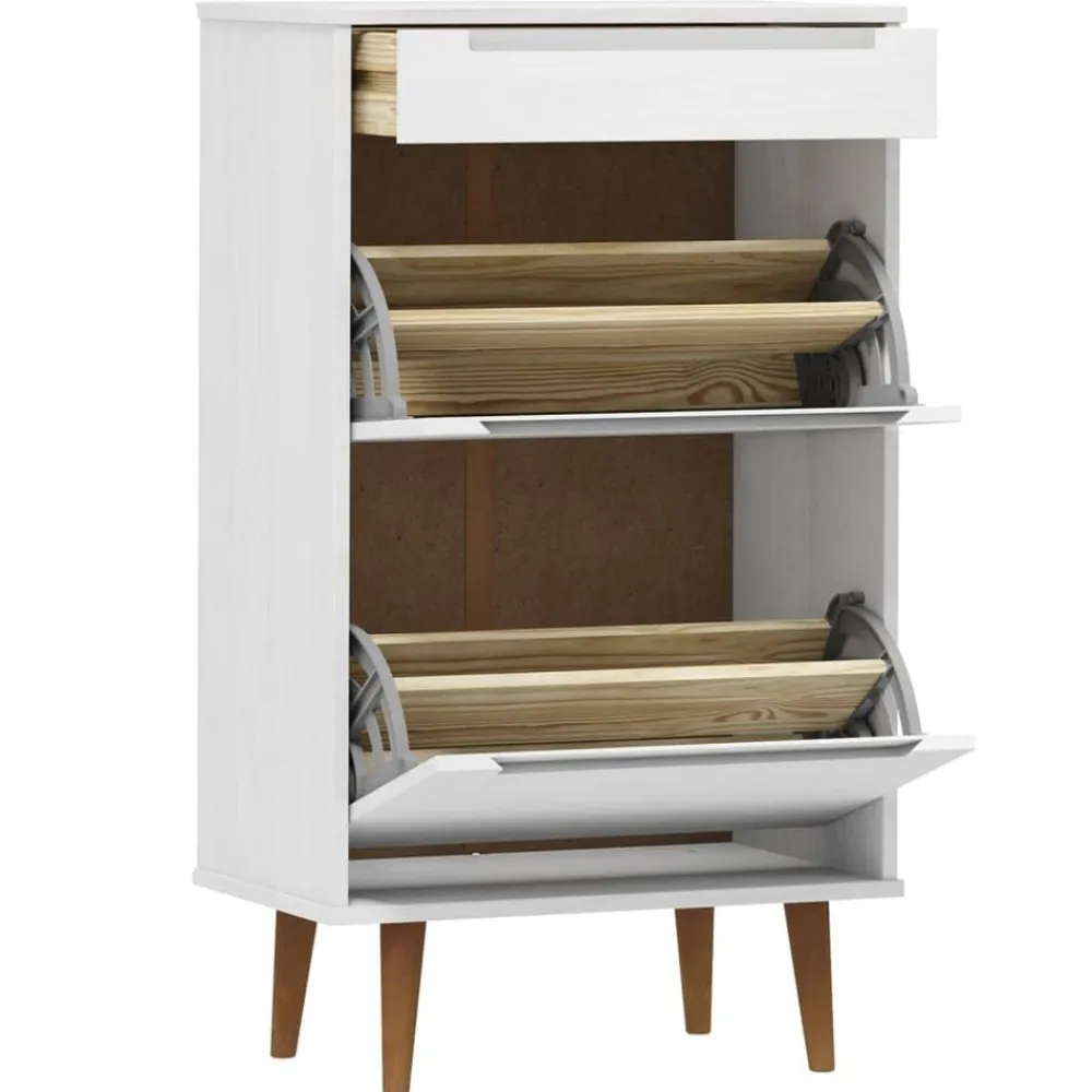 vidaXL Productos Del Hogar-Zapatero MOLDE madera maciza de pino 59,5x35x103 cm