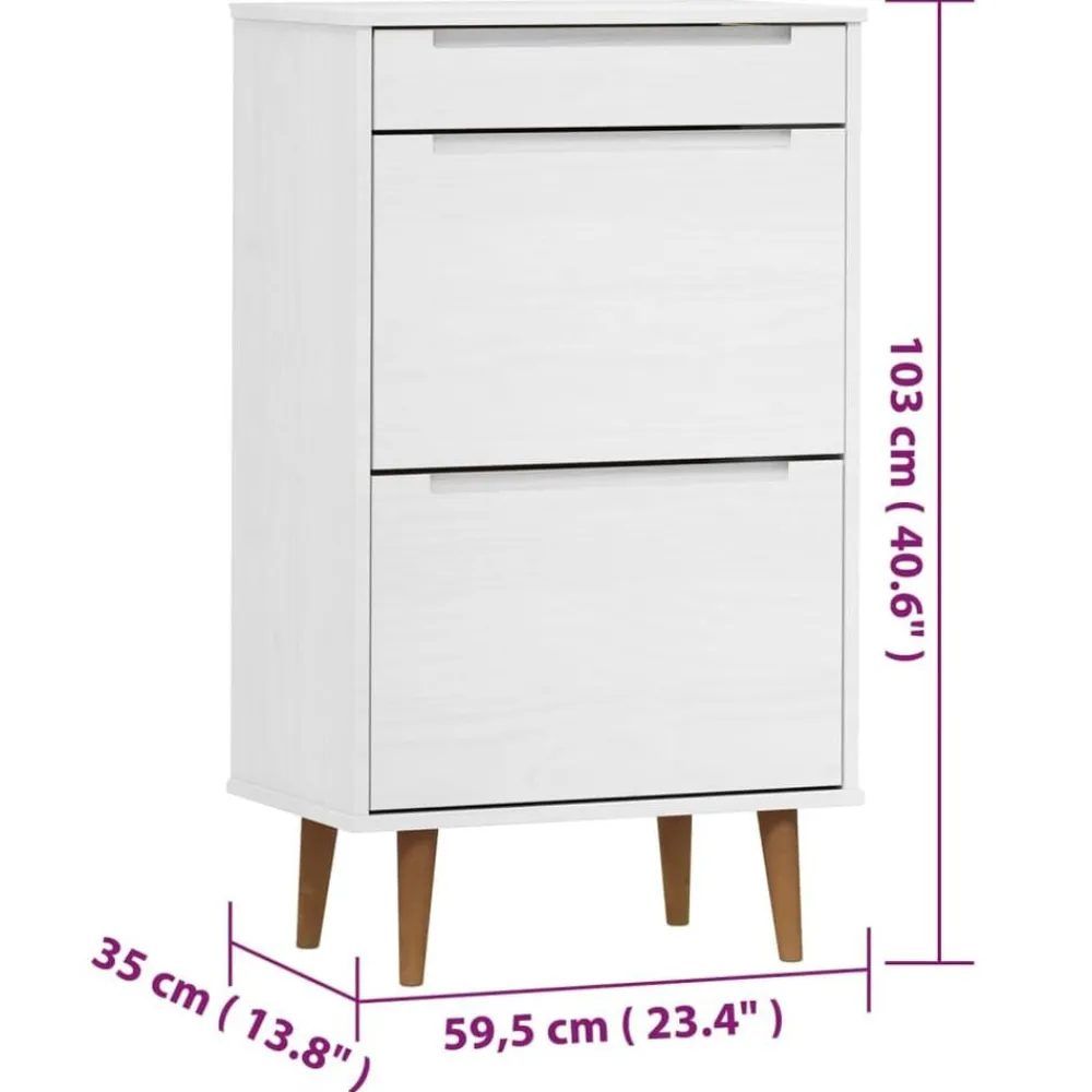 vidaXL Productos Del Hogar-Zapatero MOLDE madera maciza de pino 59,5x35x103 cm