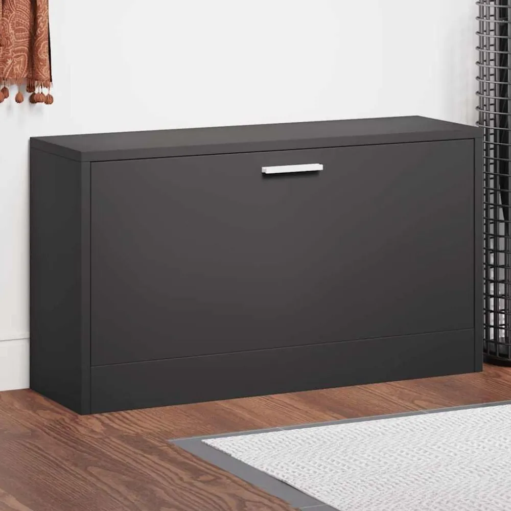 vidaXL Zapatero 80x24x45 cm madera de ingeniería Negro Outlet