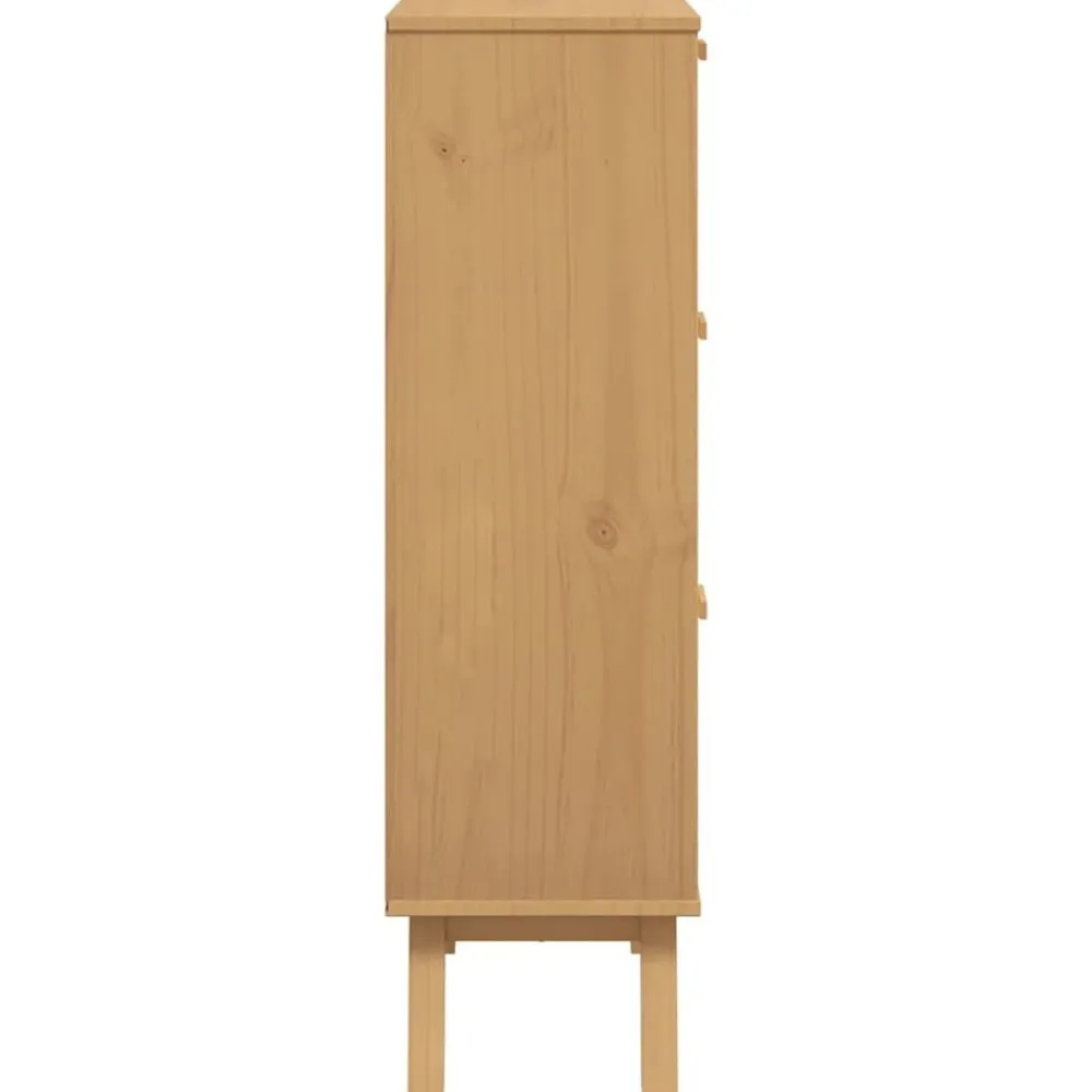 vidaXL Productos Del Hogar-Zapatero OLDEN madera maciza de pino marrón 55x35x120 cm
