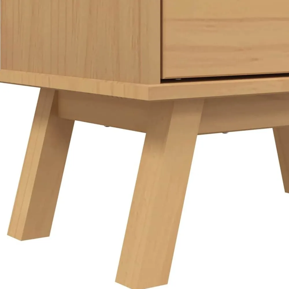 vidaXL Productos Del Hogar-Zapatero OLDEN madera maciza de pino marrón 55x35x120 cm