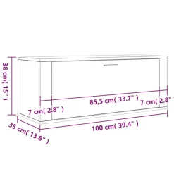 vidaXL Productos Del Hogar-Zapatero pared contrachapada gris hormigón 100x35x38 cm