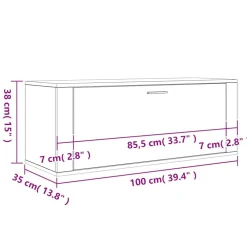 vidaXL Zapatero pared madera contrachapada 100x35x38 cm Blanco New