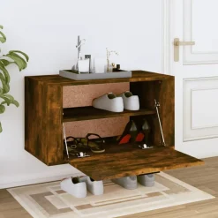 vidaXL Productos Del Hogar-Zapatero pared madera pino 70x35x38 cm