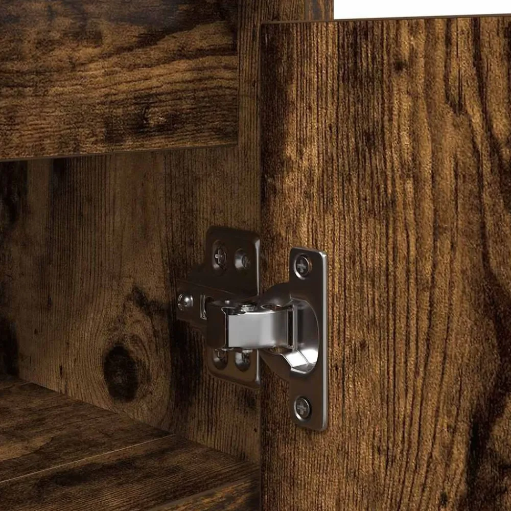 vidaXL Zapatero 29,5x34x76 cm Madera de ingeniería Roble ahumado Online