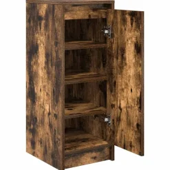 vidaXL Zapatero 29,5x34x76 cm Madera de ingeniería Roble ahumado Online