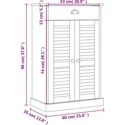 vidaXL Productos Del Hogar-Zapatero VIGO madera maciza de pino 60x35x96 cm