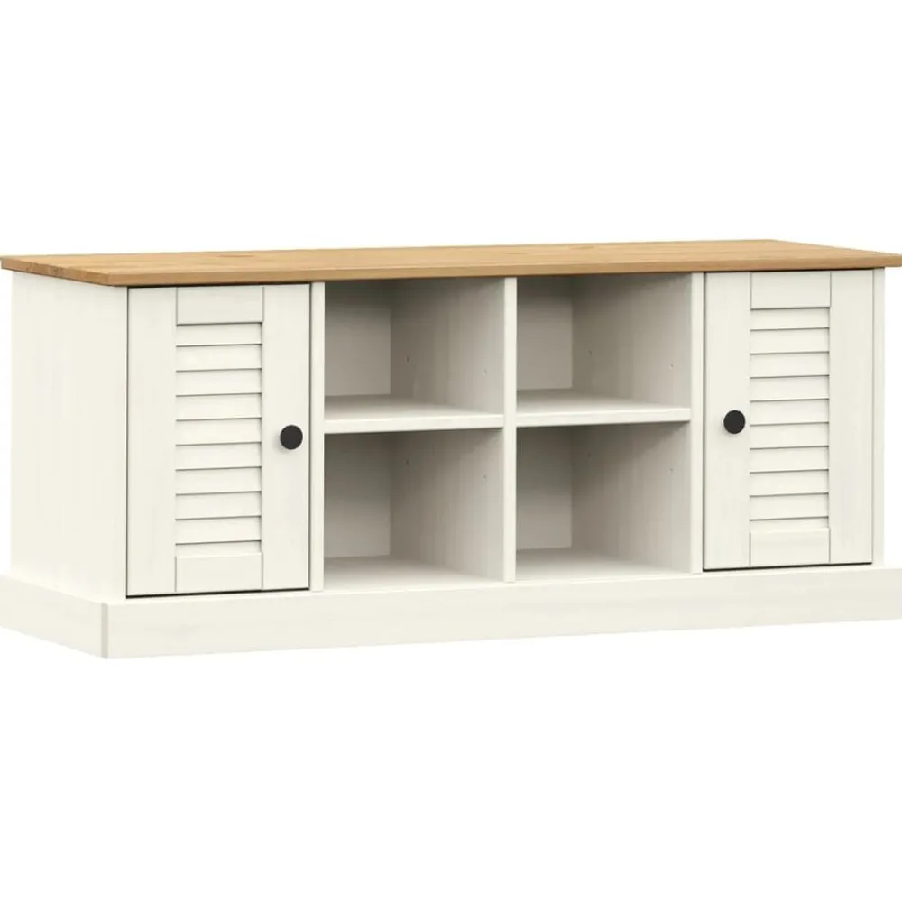 vidaXL Zapatero VIGO madera maciza de pino 106x35x45 cm Blanco Outlet