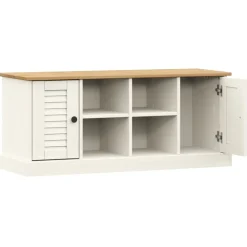 vidaXL Zapatero VIGO madera maciza de pino 106x35x45 cm Blanco Outlet