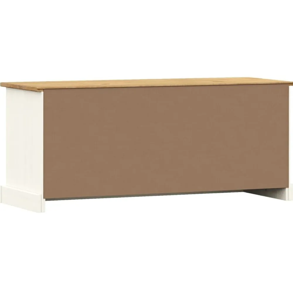 vidaXL Zapatero VIGO madera maciza de pino 106x35x45 cm Blanco Outlet