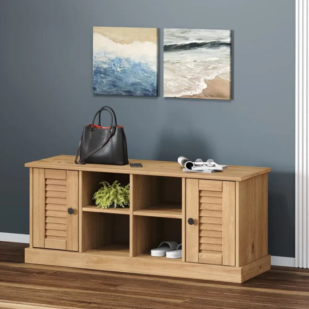 vidaXL Bancos-Zapatero VIGO madera maciza de pino 106x35x45 cm