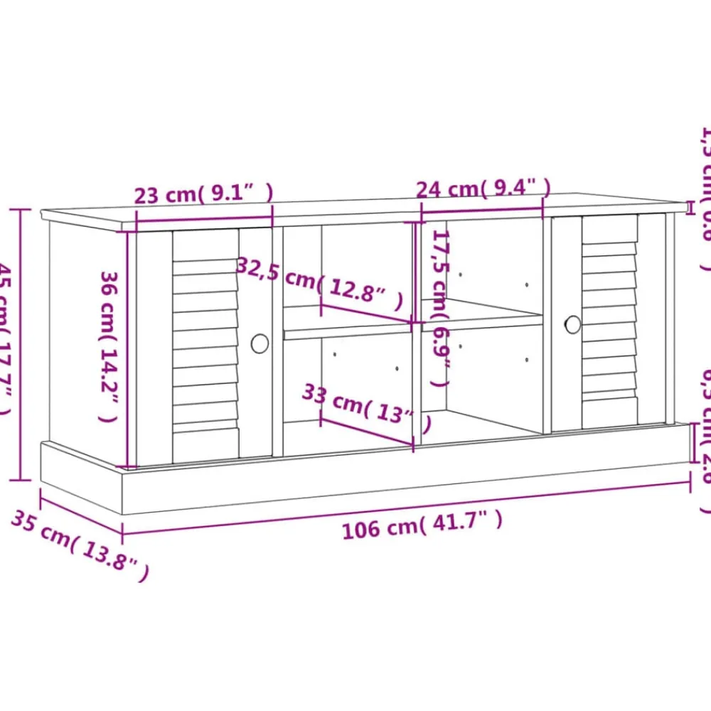 vidaXL Bancos-Zapatero VIGO madera maciza de pino 106x35x45 cm