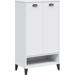 vidaXL Zapatero VIKEN madera de ingeniería blanca Blanco Discount