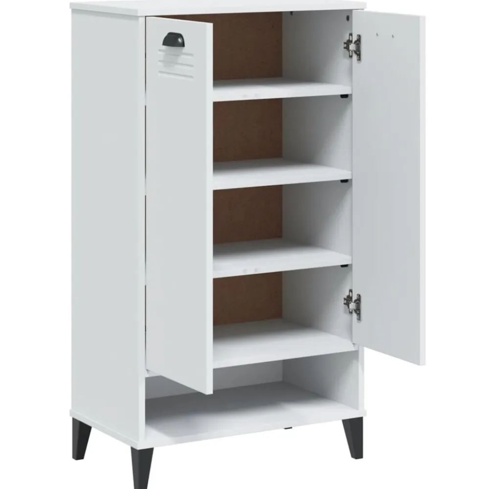 vidaXL Zapatero VIKEN madera de ingeniería blanca Blanco Discount