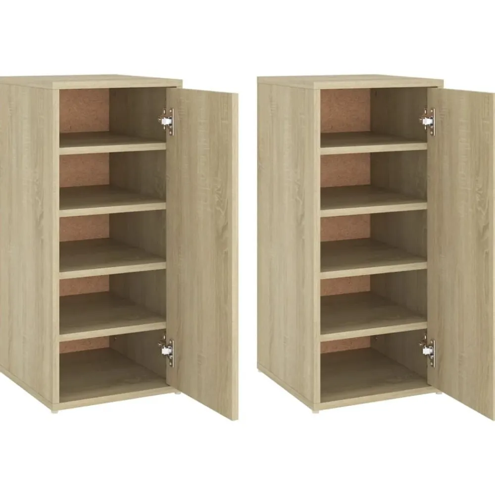 vidaXL Zapateros 2 uds contrachapado 32x35x70 cm Roble Sonoma Outlet