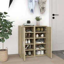 vidaXL Zapateros 2 uds contrachapado 32x35x70 cm Roble Sonoma Outlet