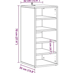 vidaXL Zapateros 2 uds contrachapado 31,5x35x70cm Roble Sonoma Best