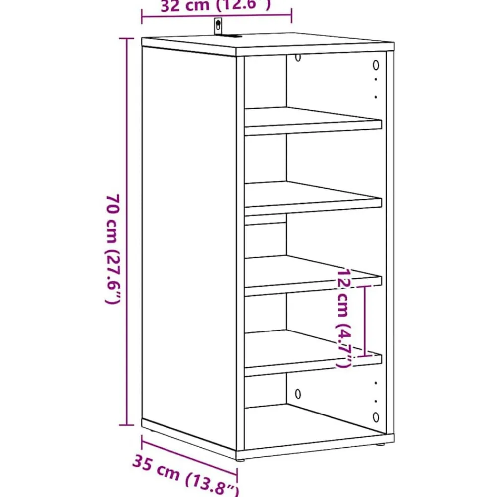 vidaXL Zapateros 2 uds contrachapado 31,5x35x70cm Roble Sonoma Best