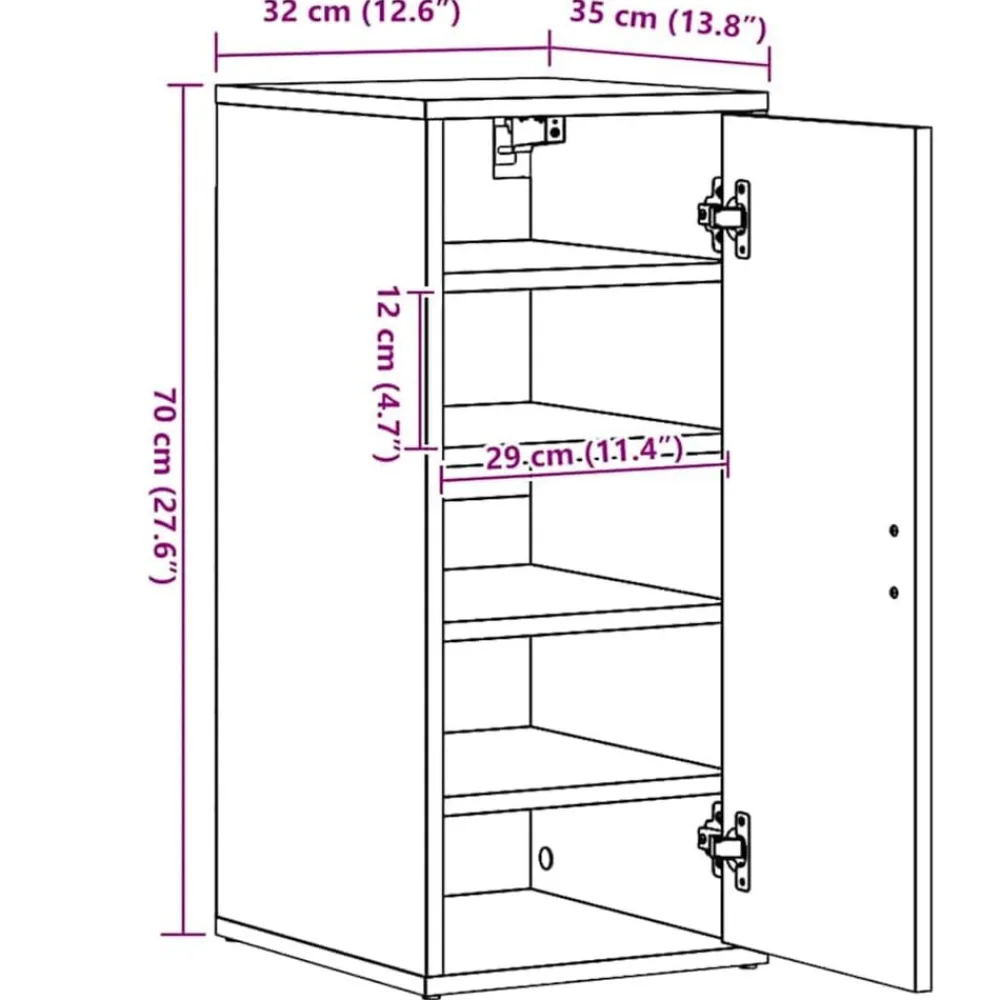 vidaXL Productos Del Hogar-Zapateros 2 uds madera ingeniería envejecida 32x35x70cm