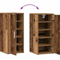vidaXL Productos Del Hogar-Zapateros 2 uds madera ingeniería envejecida 32x35x70cm