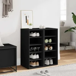 vidaXL Zapateros 2 uds madera contrachapada 31,5x35x70cm Negro Discount